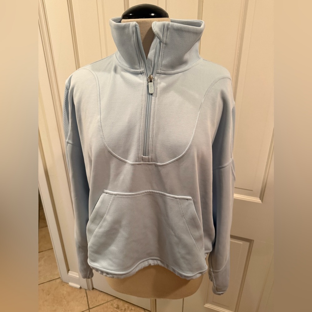 Lululemon Brushed Softstreme Ribbed Half Zip Powder Blue Size 12